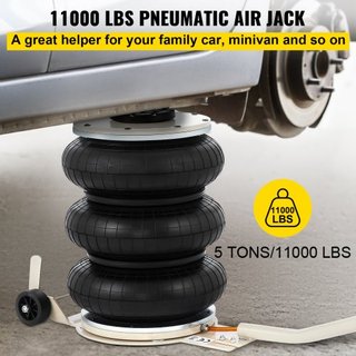 Gato Neumático de 5 Toneladas/4999.9 kg Gato de Aire de Triple Bolsa Altura de Elevación 16.5-40.6 cm Gato Inflable para Automóviles Gato de Aire Neumático 4999.9 kg de Capacidad Elevación Extrema...