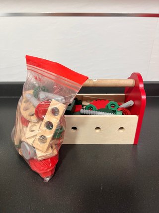 Caja herramientas madera para niños
