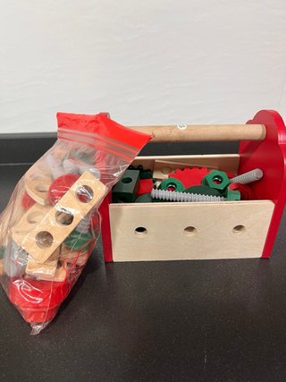 Caja herramientas madera para niños