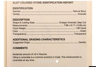 Esmeralda Natural Beryl 1.90ct Octogonal