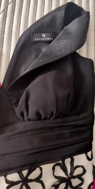 Vestido fiesta negro y blanco