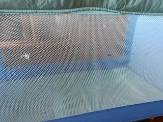 Cuna de viaje azul