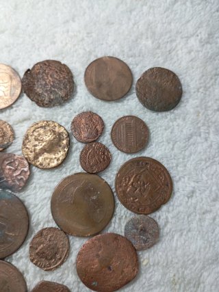 Lote de  43 monedas antiguas de cobre