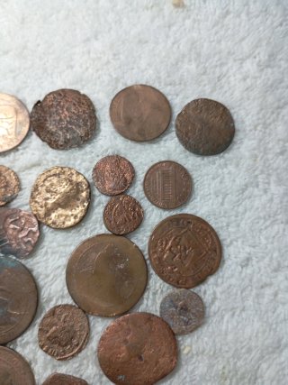 Lote de  43 monedas antiguas de cobre