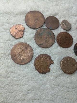 Lote de  43 monedas antiguas de cobre
