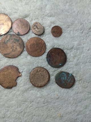 Lote de  43 monedas antiguas de cobre