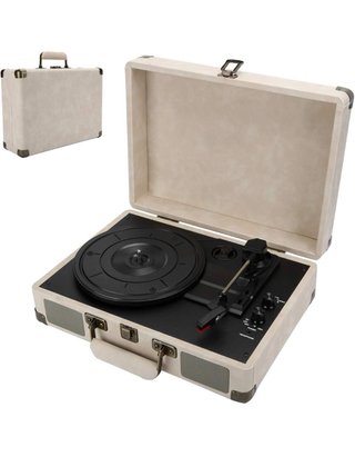 Tocadiscos Maletín Beige y Negro