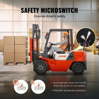 Asiento Universal para Montacargas, Asiento de Tractor Plegable con Respaldo Ajustable y Microinterruptor, Asiento Cómodo para Montacargas con Ranura Extendida de 6.3-13.4 pulgadas para Cargadora ...