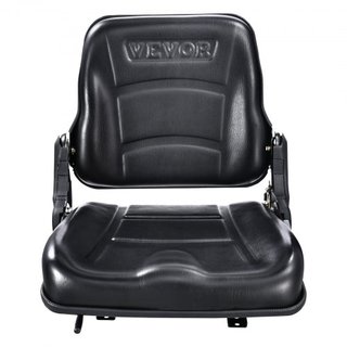 Asiento Universal para Montacargas, Asiento de Tractor Plegable con Respaldo Ajustable y Microinterruptor, Asiento Cómodo para Montacargas con Ranura Extendida de 6.3-13.4 pulgadas para Cargadora ...