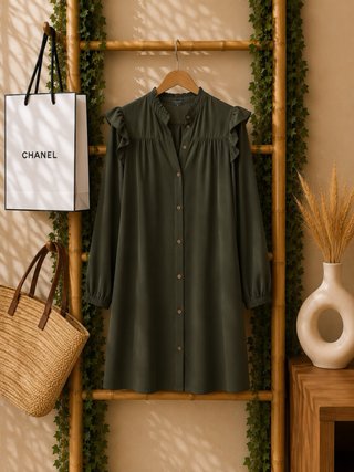 Vestido verde con volantes