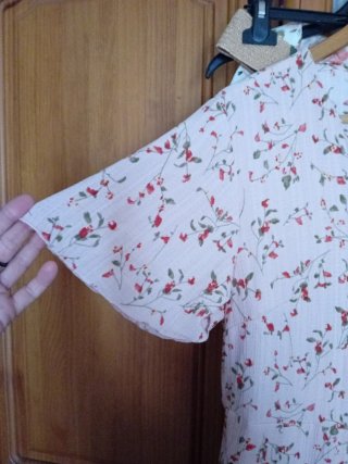 Vestido largo floral rosa y rojo
