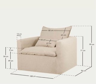 Sillón Nora Decowood Beige NUEVO!!!