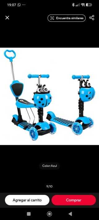 Patinete 3 en 1 para niños azul
