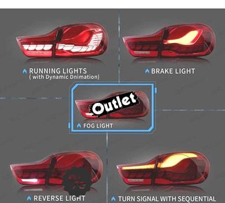 FE PILOTOS FULL LED BMW F32 F33 F36 LIGHT BAR OLED FONDO ROJ