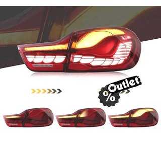 FE PILOTOS FULL LED BMW F32 F33 F36 LIGHT BAR OLED FONDO ROJ