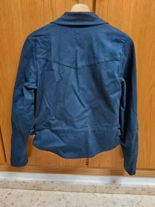 Chaqueta AMISU negra cremalleras, tela vaquera