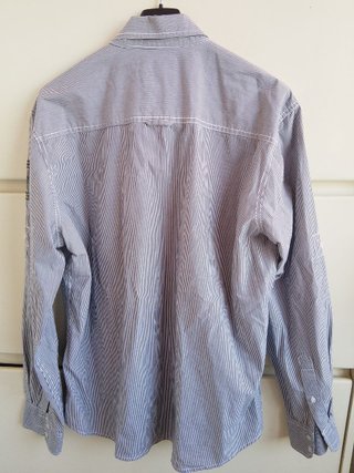 Camicia stile militare righe vintage bianco cotone