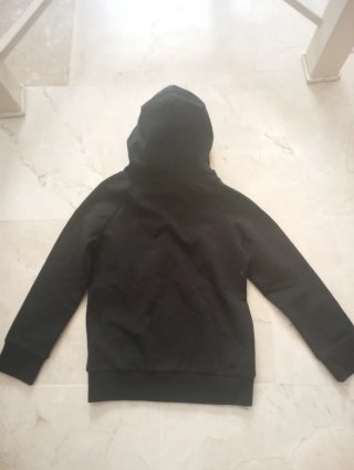 Sudadera Leone niño capucha negra dorada.