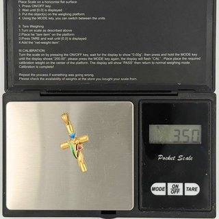 Colgante Cruz Oro 18K Flores Esmaltadas 3,50gr