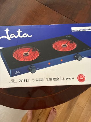 Cocina Vitrocerámica Jata 2 fuegos 2400W