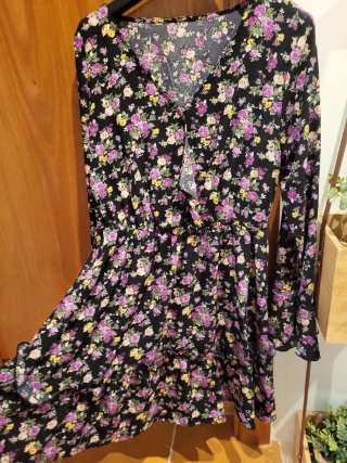 Vestido estampado floral manga larga Talla L