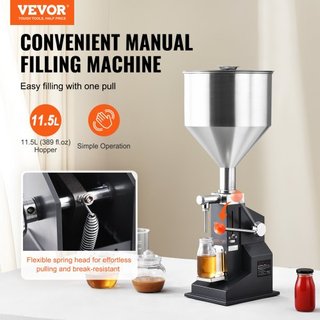 Máquina de Llenado de Líquidos Manual para Pasta, Llenador de Botellas de 5-100ml, Máquina de Llenado de Botellas Ajustable, Llenador de Líquidos de Acero Inoxidable con Tolva para Leche Agua Jugo...