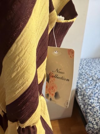 Vestido rayas amarillo y marrón talla única