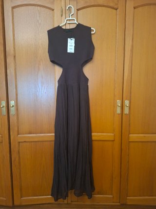 Vestido Zara Cut Out Marrón Talla M
