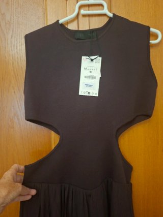 Vestido Zara Cut Out Marrón Talla M