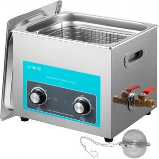 Limpiador Ultrasónico de 15L Limpiador de Joyas con Calentador Temporizador para Limpieza de Joyas Control de Perilla Gafas Anillos Dentaduras Instrumentos Musicales
