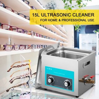 Limpiador Ultrasónico de 15L Limpiador de Joyas con Calentador Temporizador para Limpieza de Joyas Control de Perilla Gafas Anillos Dentaduras Instrumentos Musicales