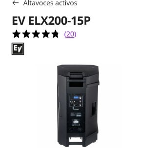 Altavoz EV ELX200-15P Negro