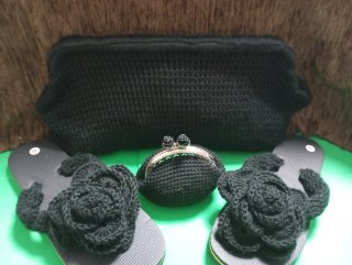 Conjunto crochet: Bolso y Chanclas