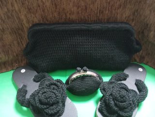 Conjunto crochet: Bolso y Chanclas