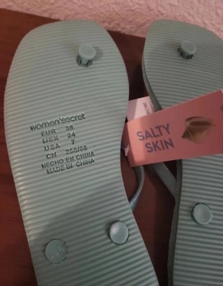 Chanclas pala Women'secret color verde agua