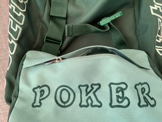 Mochila Invicta Vintage 90s POKER verde como nueva