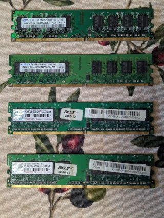 Memorias RAM DDR2 Samsung y Transcend