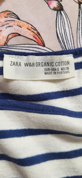 Suéter Algodon Zara Rayas Azul/Blanco Talla S