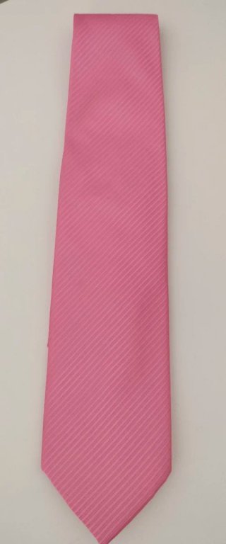 3 corbatas de rayas marrones, blancas y rosa