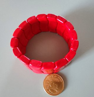 Bracciale fascia rigida corallo bamboo rosso NUOVO