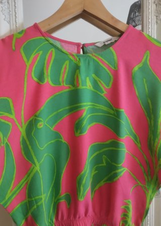 Top Desigual Tucano Tropical Rosa Tamanho S