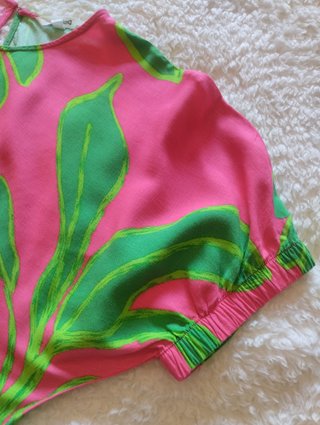 Top Desigual Tucano Tropical Rosa Tamanho S