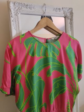 Top Desigual Tucano Tropical Rosa Tamanho S