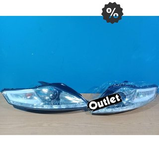 FE FAROS PARA FORD MONDEO MK4 07-10 LUZ DIURNA FONDO CROMO R