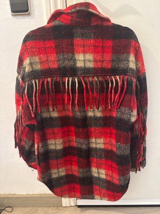 Chaqueta cuadros roja Stradivarius Talla Única