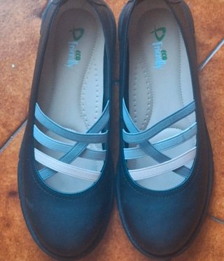 Scarpe donna nere con elastici multicolor