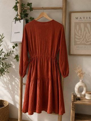 Vestido corto terracota
