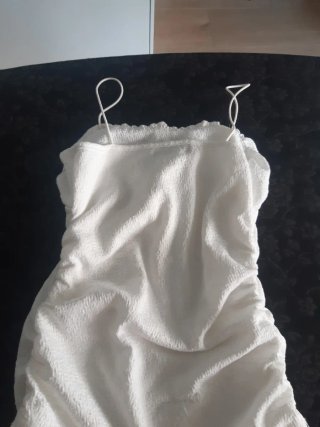 Vestido TXS blanco corto + bolso