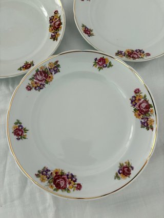 Platos Santa Clara porcelana flores rosas