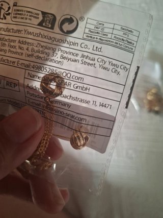 Conjunto Anillo y Pendientes Colgante Dorado